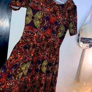 LulaRoe Amelia M Paisley Orange/Purple